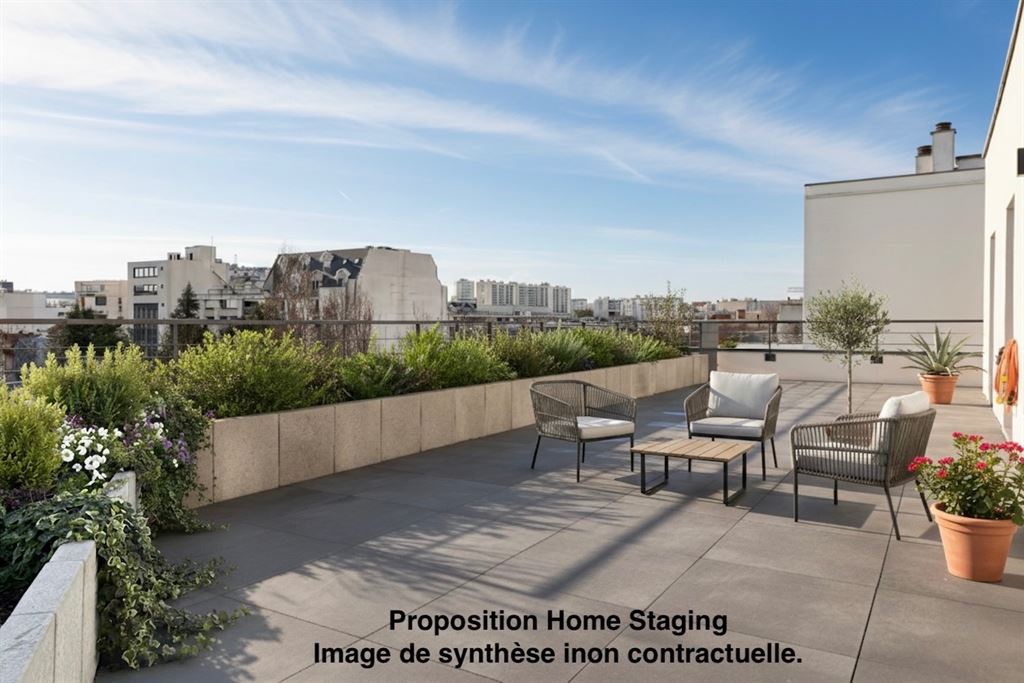 A vendre chez Beguet Associés : VANVES 92170 - HOTEL DE VILLE - APPARTEMENT 85 m² - 2 CHAMBRES - TERRASSE 52 m² - PARKING