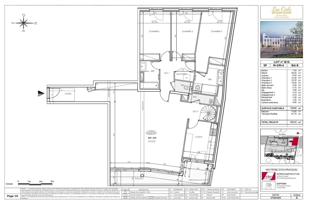 A vendre chez Beguet Associés : Saint-Cloud (92210) – Appartement de 130 m², 3 chambres, terrasses de 92,5 m² – près de Paris, Hauts-de-Seine, Île-de-France